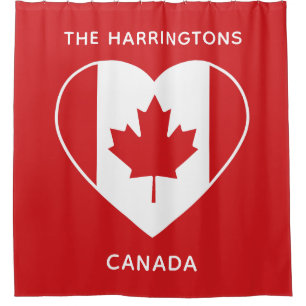 Canada Love custom text shower curtain
