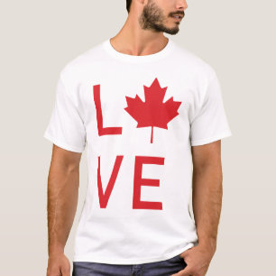 Canada Love Design with Canadian Maple Leaf T-Shirt