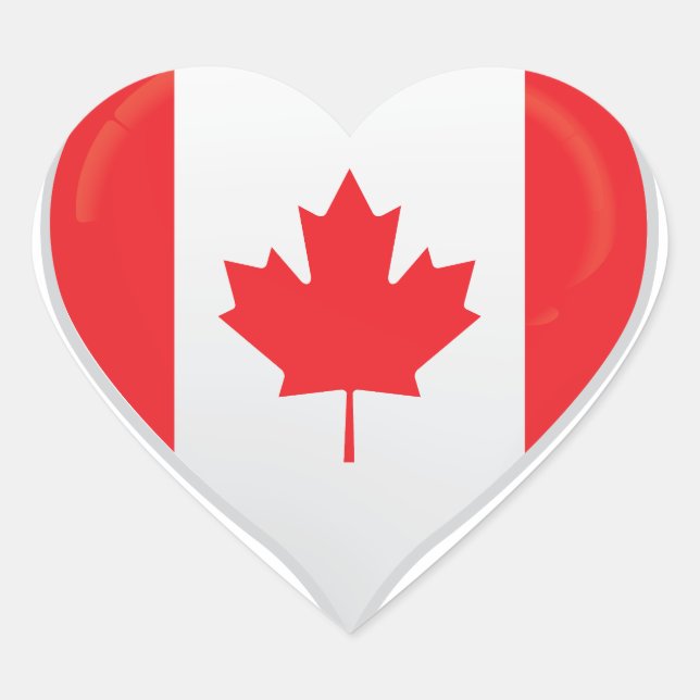 Canada love flag pride heart sticker (Front)