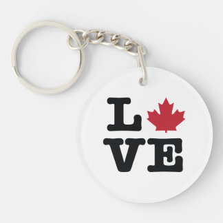Canada Love Maple Leaf Acrylic Keychain