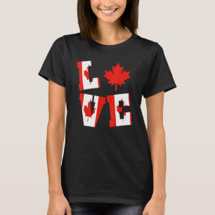 Canada Love Maple Leaf  Patriotic Canadian Flag T-Shirt