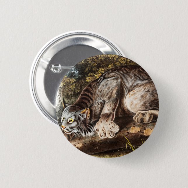 Canada Lynx 6 Cm Round Badge (Front & Back)
