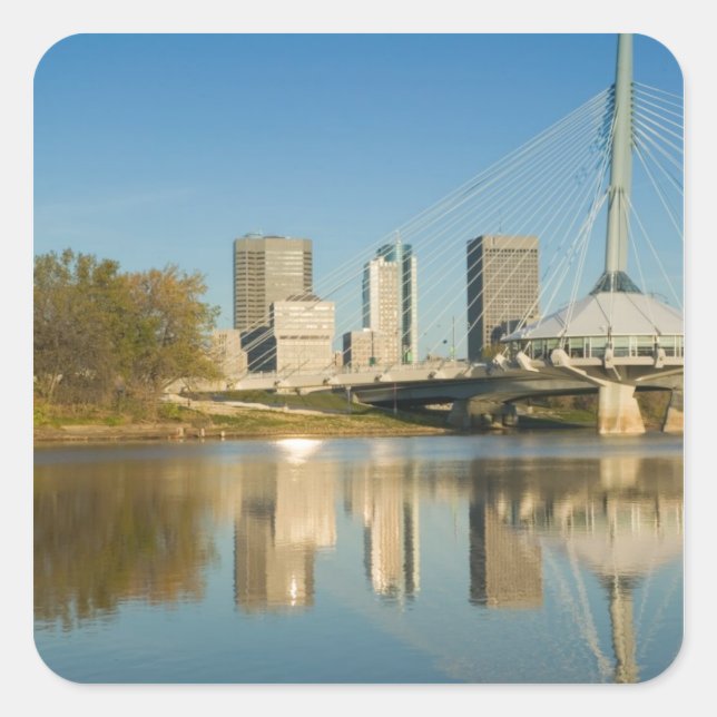 CANADA, Manitoba, Winnipeg: Esplanade Riel 2 Square Sticker (Front)