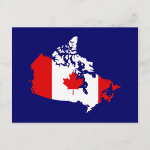 Canada map and flag postcard