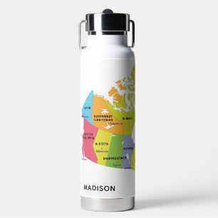 Canada Map custom name Water Bottle