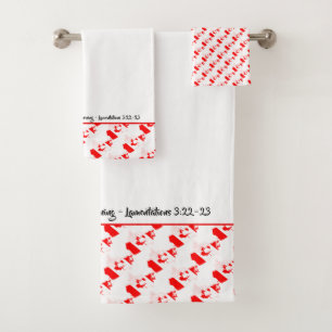 CANADA MAP Customised Scripture Maple Leaf Bath Towel Set