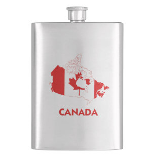 CANADA MAP HIP FLASK