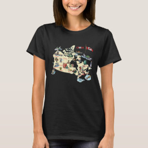 Canada map major cities Tourist Destinations attra T-Shirt