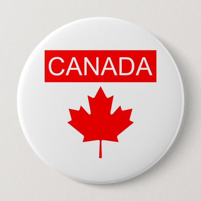 Canada Maple Leaf  10 Cm Round Badge (Front)