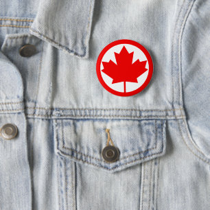Canada Maple Leaf 6 Cm Round Badge