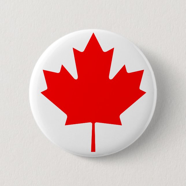 Canada Maple Leaf 6 Cm Round Badge (Front)