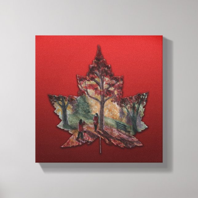 Canada Maple Leaf Art Prints - Canvas (Front)