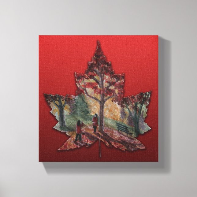 Canada Maple Leaf Art Prints - Canvas (Front)