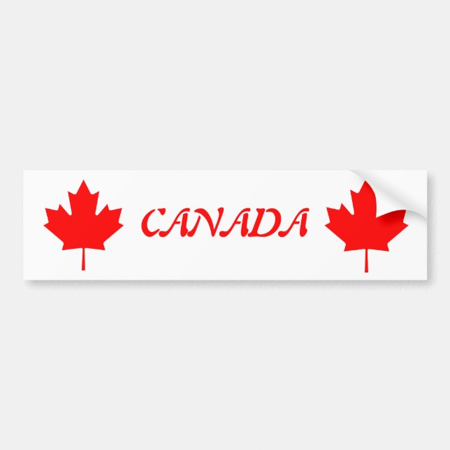 Canada Maple Leaf Bumper Sticker (Front)