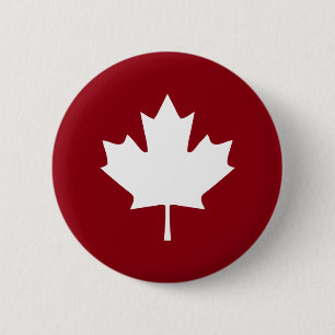 Canada Maple Leaf Button - Reverse Colours