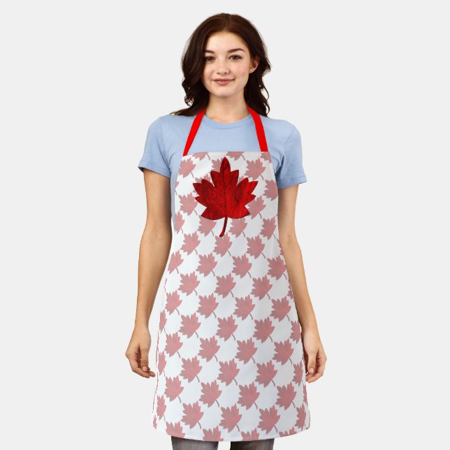 Canada-Maple Leaf by Shirley Taylor Apron (Worn)