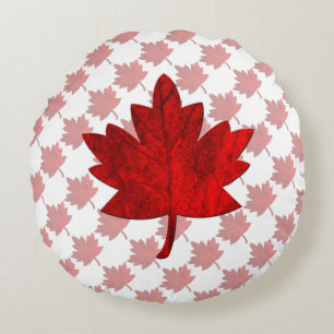 Canada-Maple Leaf by Shirley Taylor Round Cushion