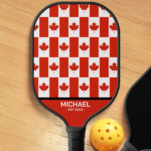 Canada Maple Leaf Canadian Flag Pattern Name Pickleball Paddle (Canada Canadian flag pattern pickleball paddle)