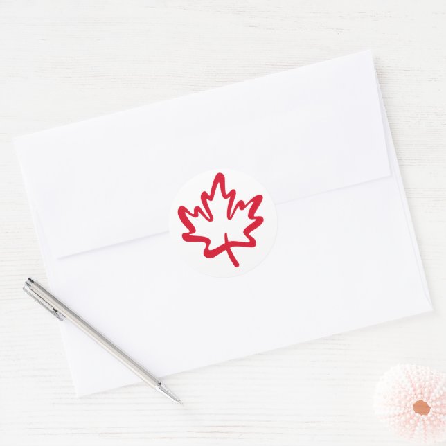 Canada Maple Leaf  Canadian Free Not For Sale Classic Round Sticker (Envelope)