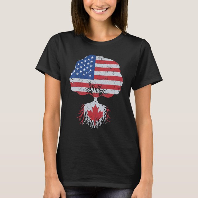 Canada Maple Leaf Canadian Roots American Women Me T-Shirt (Front)