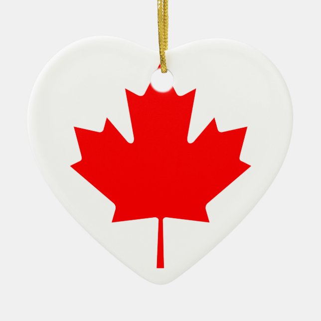 Canada Maple Leaf Ceramic Tree Decoration (Front)