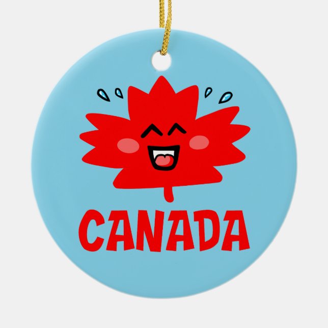 Canada Maple Leaf Ceramic Tree Decoration (Front)