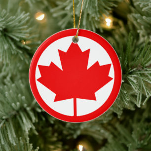 Canada Maple Leaf Ceramic Tree Decoration