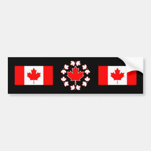 Canada Maple Leaf Circle Design Bumper Sticker