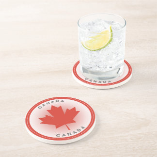 Canada Maple Leaf Circle Shape Coaster