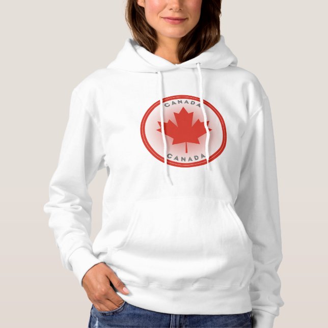 Canada Maple Leaf Circle Shape Hoodie (Front)