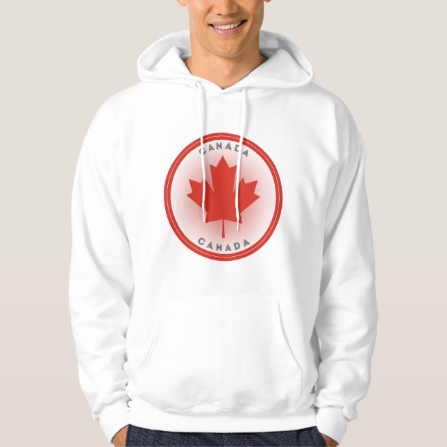 Canada Maple Leaf Circle Shape Hoodie (Front)
