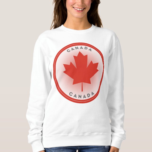Canada Maple Leaf Circle Shape Sweatshirt (Front)