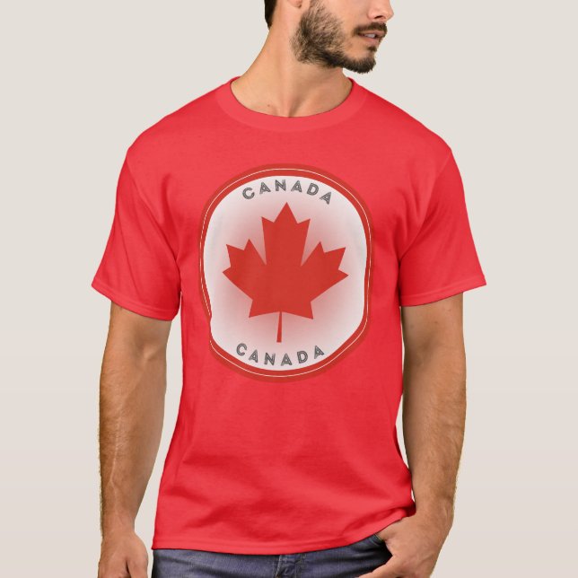 Canada Maple Leaf Circle Shape T-Shirt (Front)