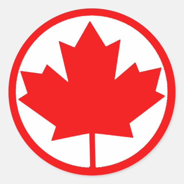 Canada Maple Leaf      Classic Round Sticker (Front)