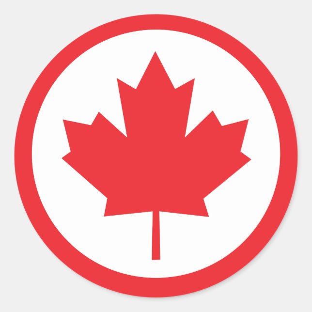 Canada Maple Leaf Classic Round Sticker (Front)