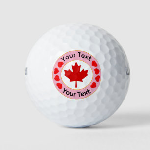 Canada Maple Leaf Customised Message Golf Balls