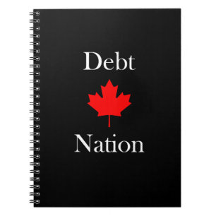 Canada Maple Leaf Debt Nation Dark Colour Notebook
