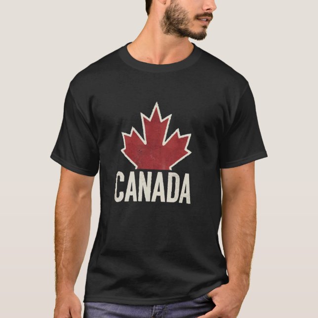 Canada Maple Leaf Flag Canadian T-Shirt (Front)