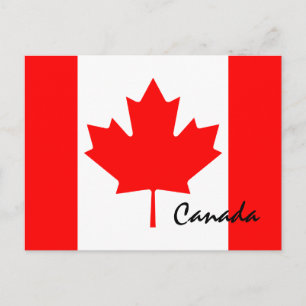 Canada Maple Leaf Flag Colours Postcard