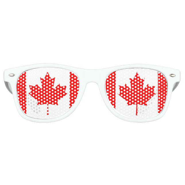 Canada Maple Leaf Flag Colours Retro Sunglasses (Front)