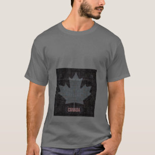 Canada maple leaf flag grey and black design T-Shirt