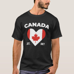 Canada Maple Leaf Flag Heart Canadian Patriot Van T-Shirt