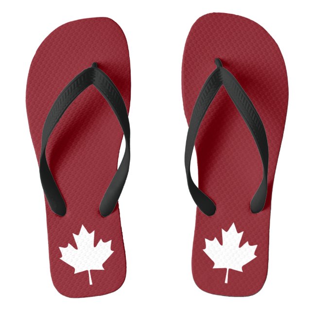 Canada Maple Leaf Flip Flops (Footbed)