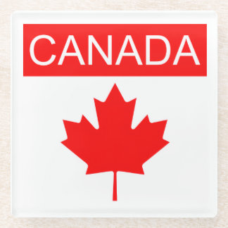 Canada Maple Leaf Glass Coaster