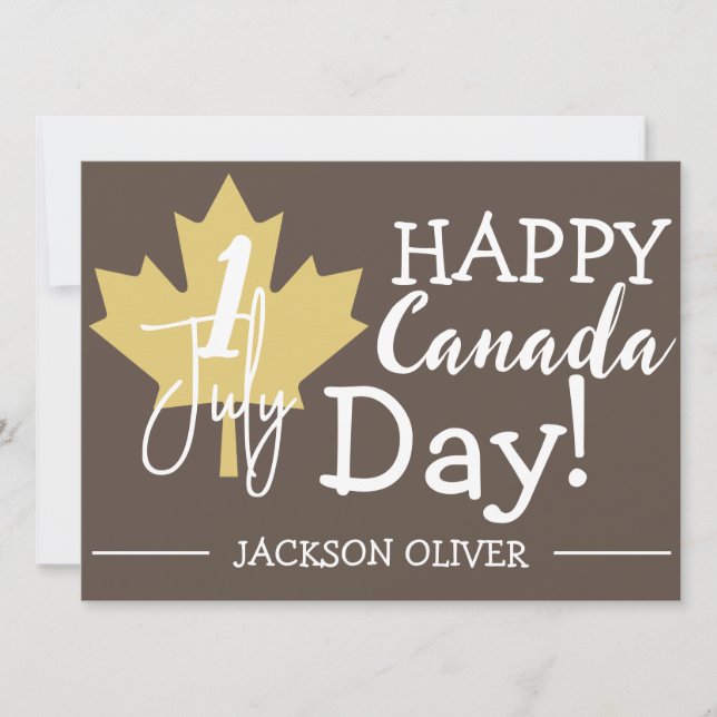 Canada Maple Leaf, Happy canada day, 1st of July Holiday Card (Front)
