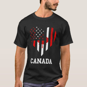 Canada Maple Leaf Heart Canadian Pride Canadian Fl T-Shirt