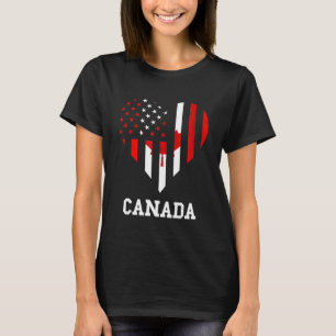 Canada Maple Leaf Heart Canadian Pride Canadian Fl T-Shirt