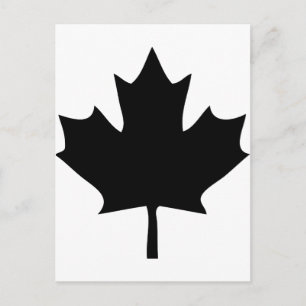 canada maple leaf icon black postcard