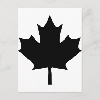 canada maple leaf icon black postcard