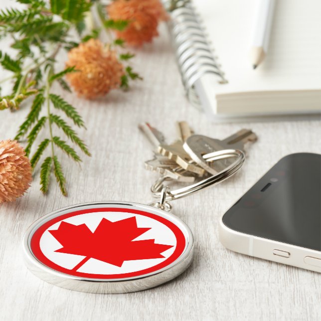 Canada Maple Leaf       Key Ring (Side)